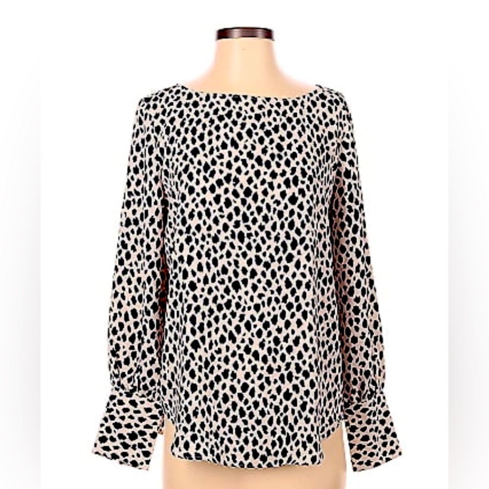 Animal Print Blouse Ann Taylor Medium